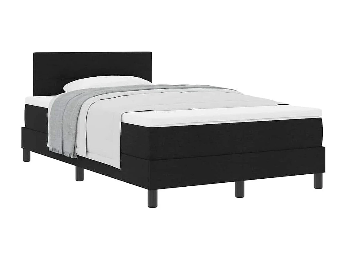Cadre de lit avec matelas avec matelas Noir 120 x 200 cm tissu