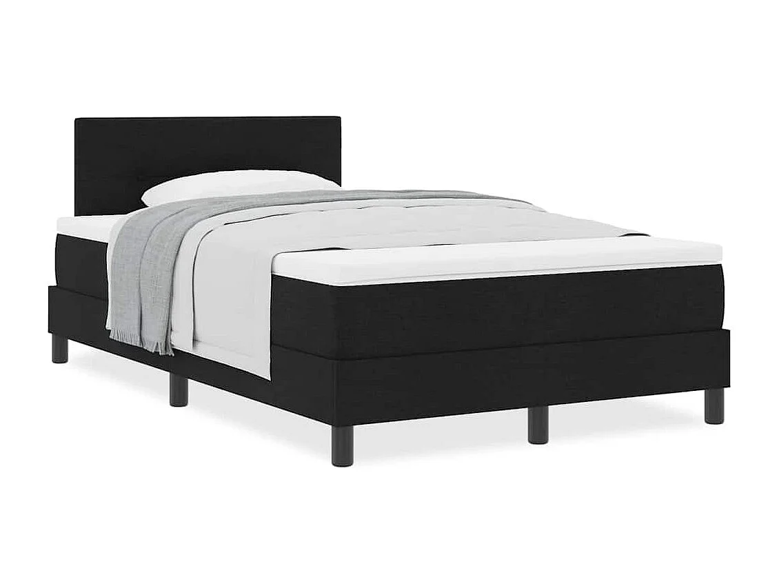 Cadre de lit avec matelas avec matelas Noir 120 x 200 cm tissu