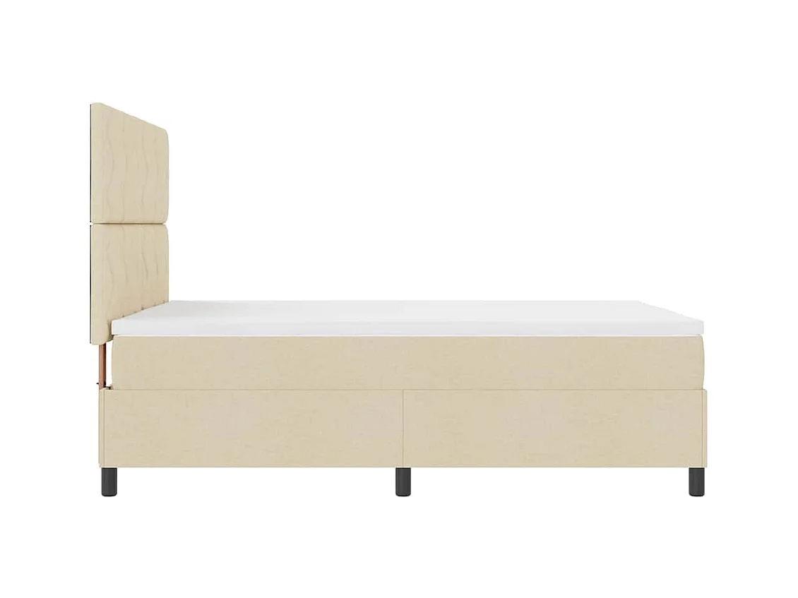 Cadre de lit avec matelas Crème 160 x 200 cm tissu