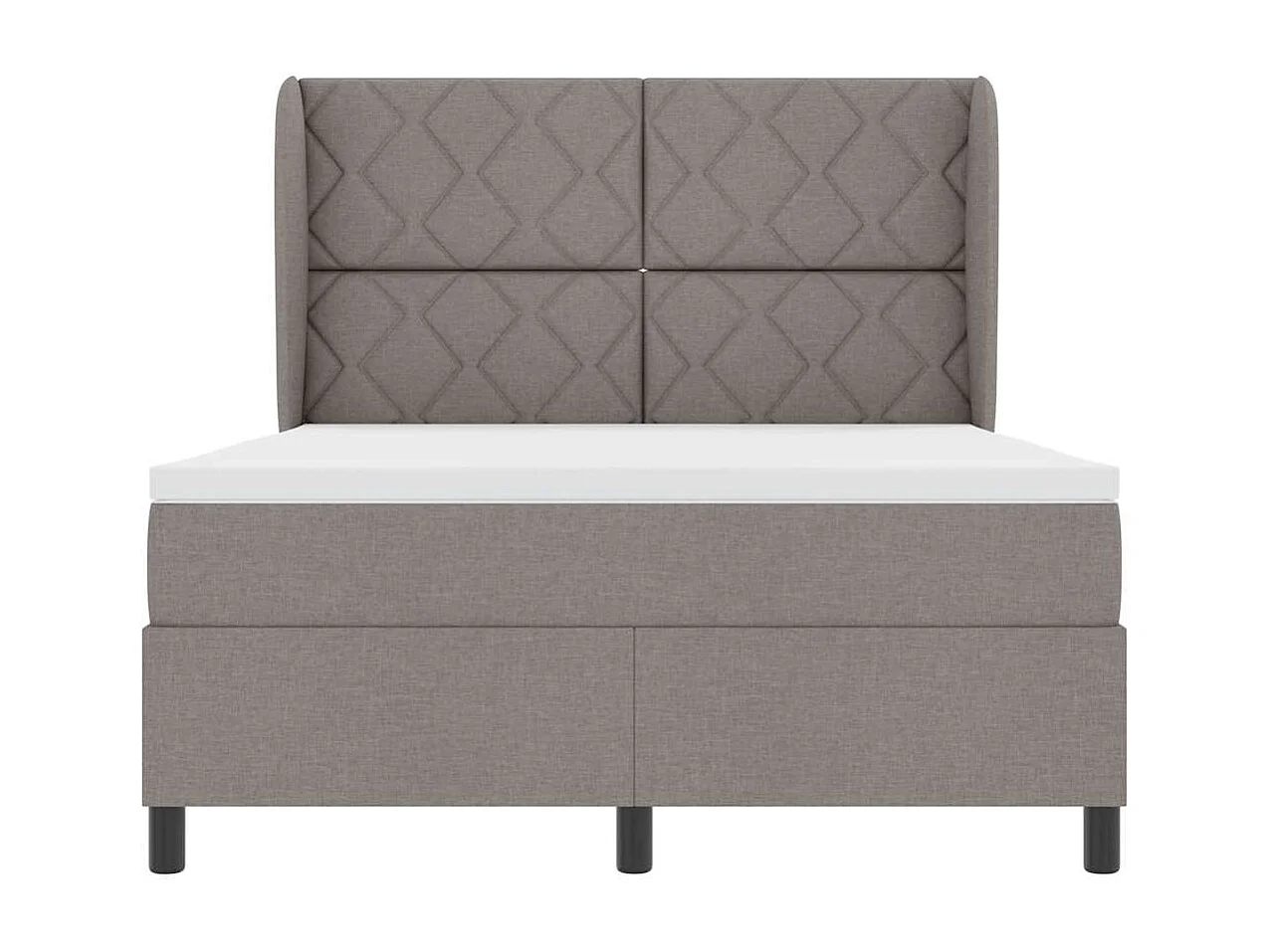 Cama tipo Box Spring con colchón Taupé 160 x 200 cm tela