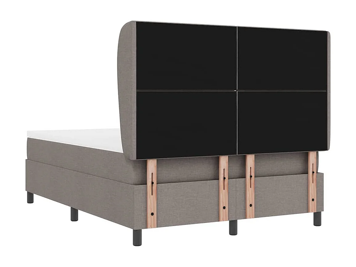 Cama tipo Box Spring con colchón Taupé 160 x 200 cm tela