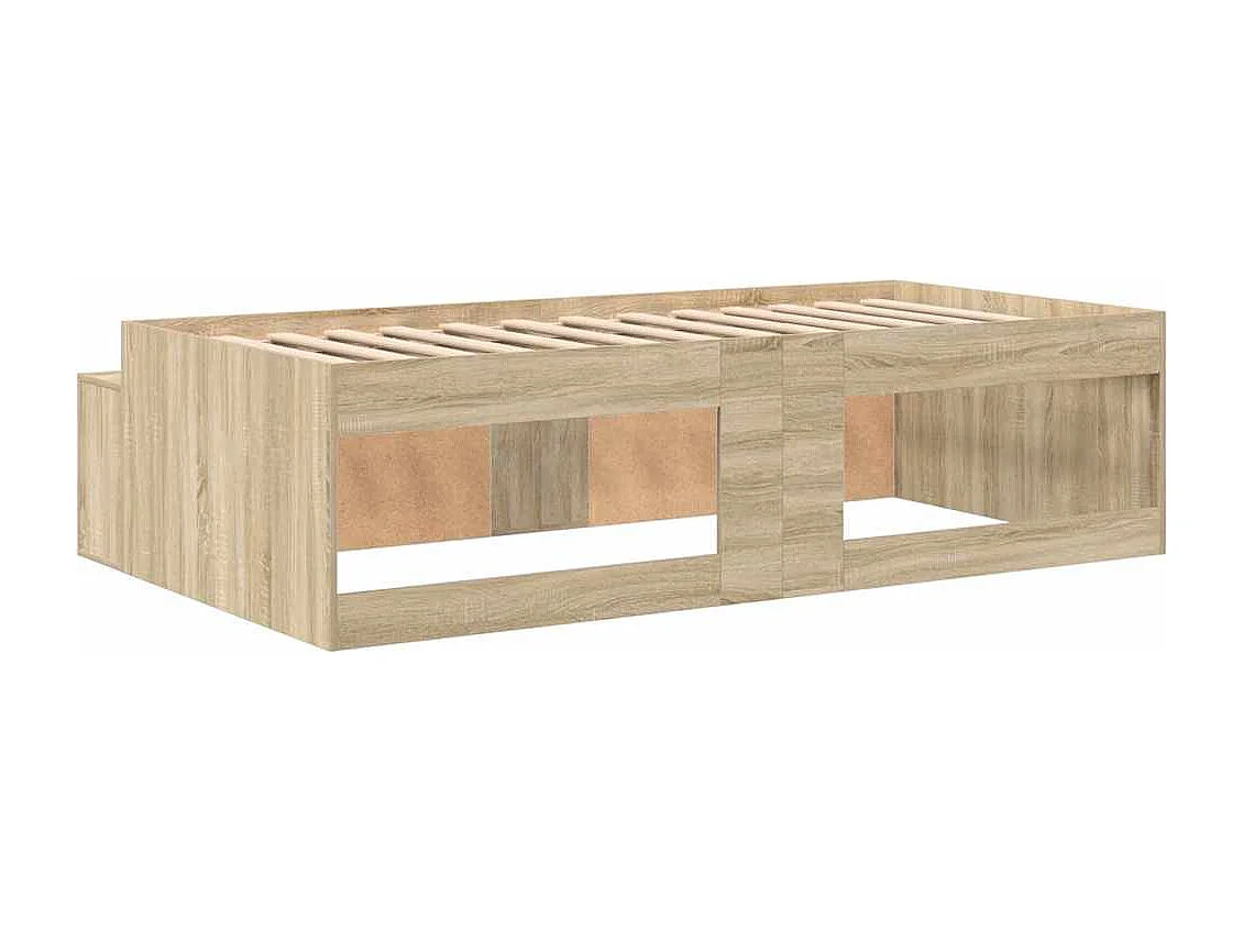 Estrado de cama com arrumação Carvalho sonoma 90 x 200 cm
