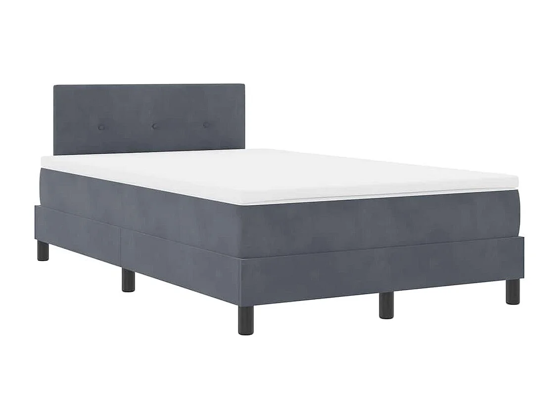 Cama con Somier y Colchón Gris oscuro 120 x 190 cm tela