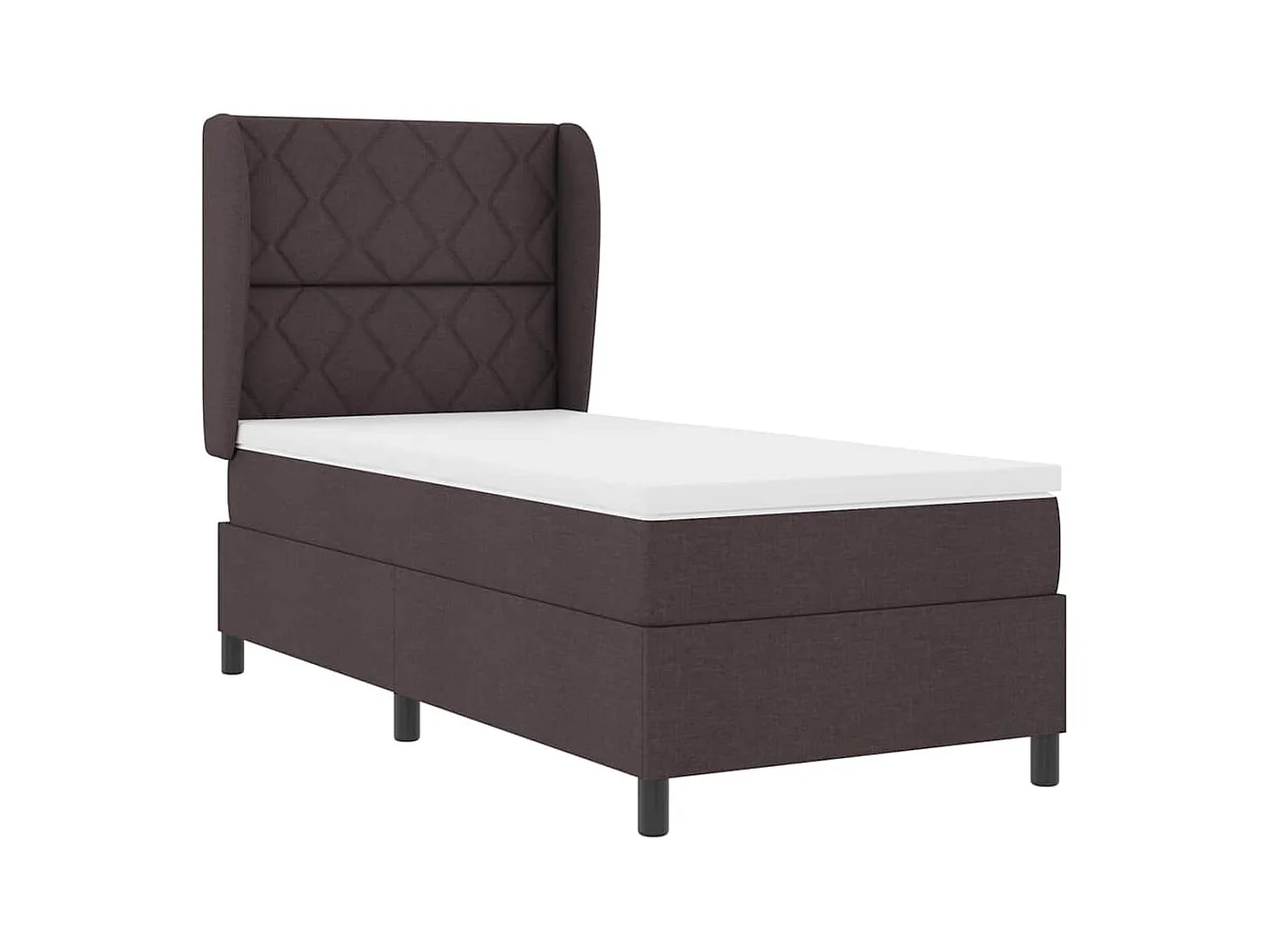 Boxspring bed met matras Donkerbruin 100 x 200 cm Stof