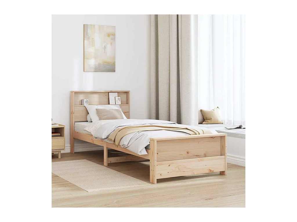 Cadre de lit Marron 90 x 200 cm Bois massif en pin