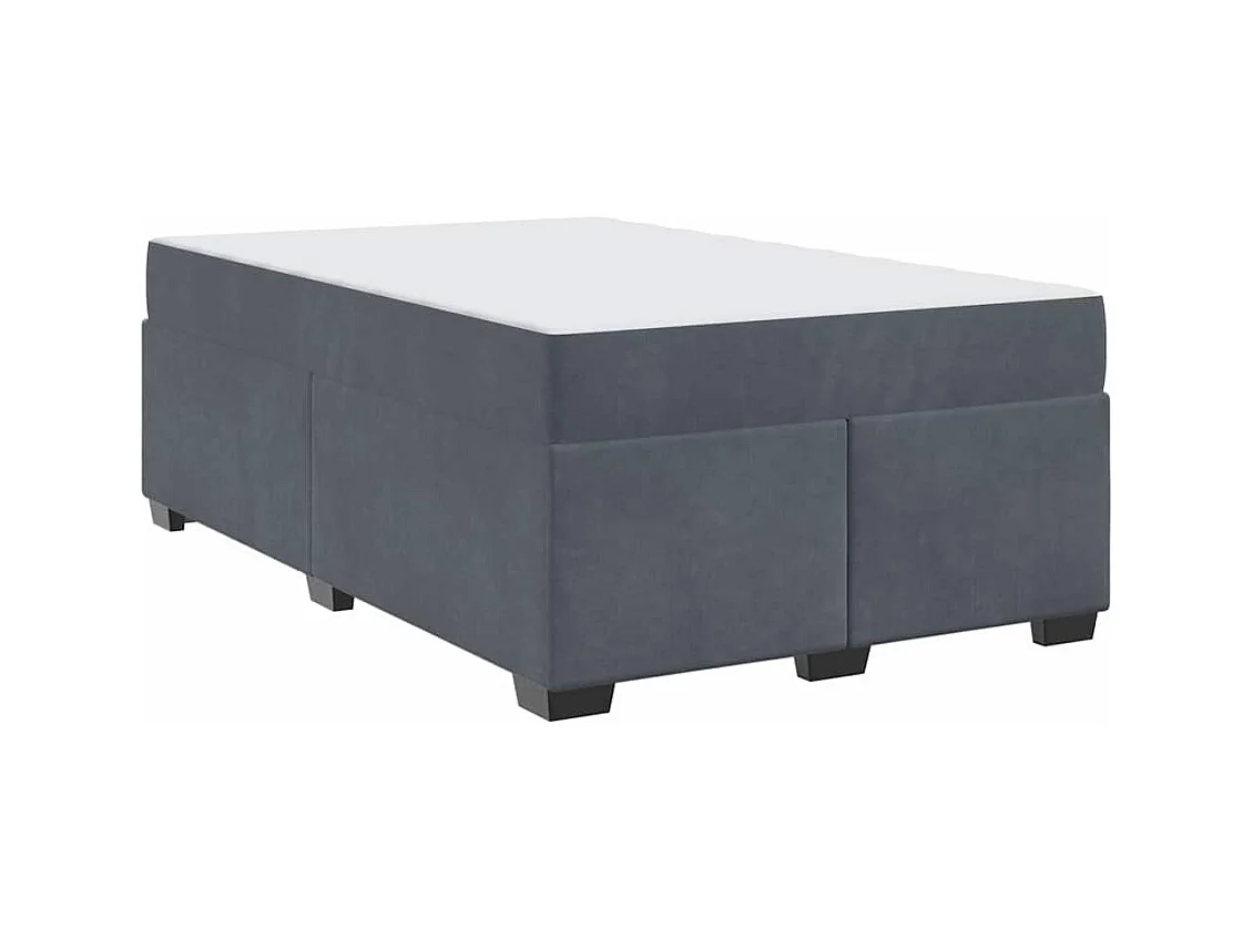 Cadre de lit avec matelas Gris foncé 120 x 200 cm Velours