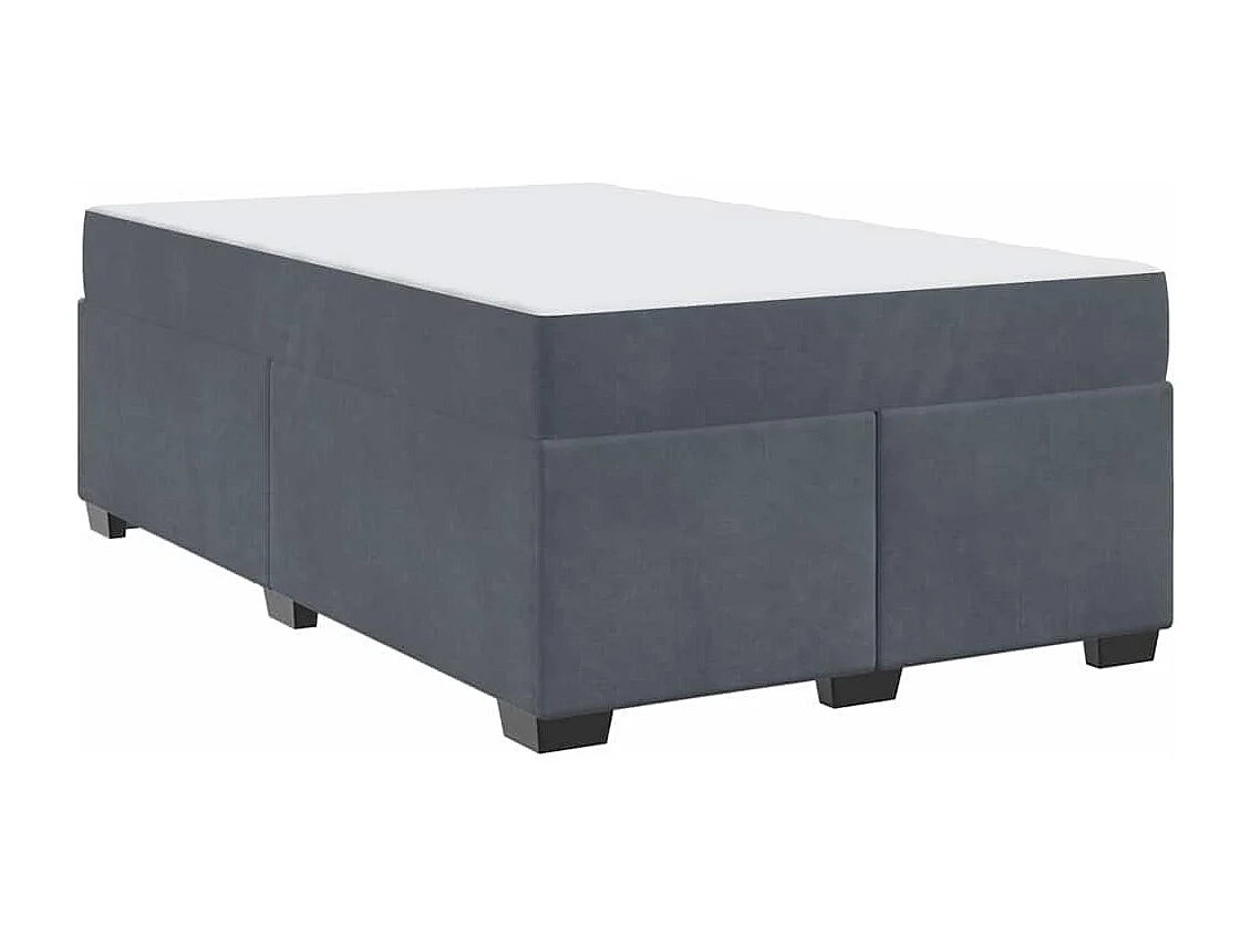 Cadre de lit avec matelas Gris foncé 120 x 200 cm Velours