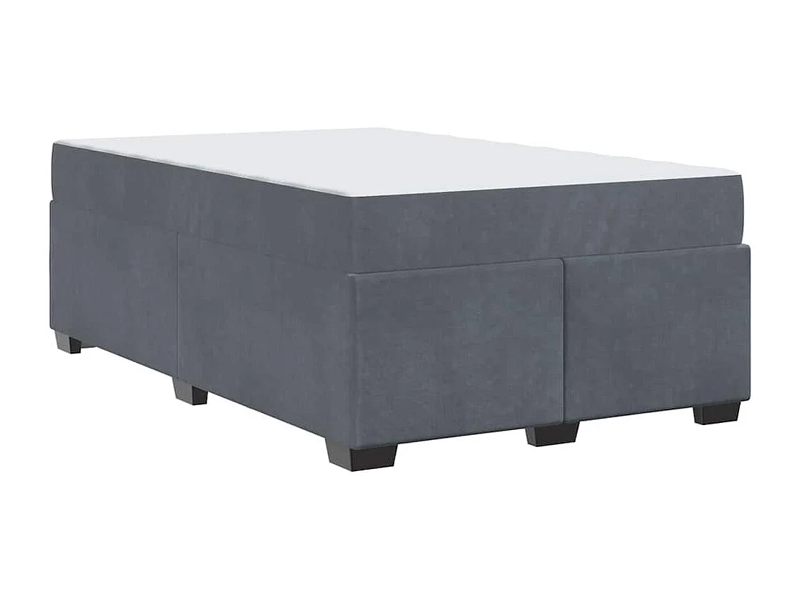 Cadre de lit avec matelas Gris foncé 120 x 200 cm Velours