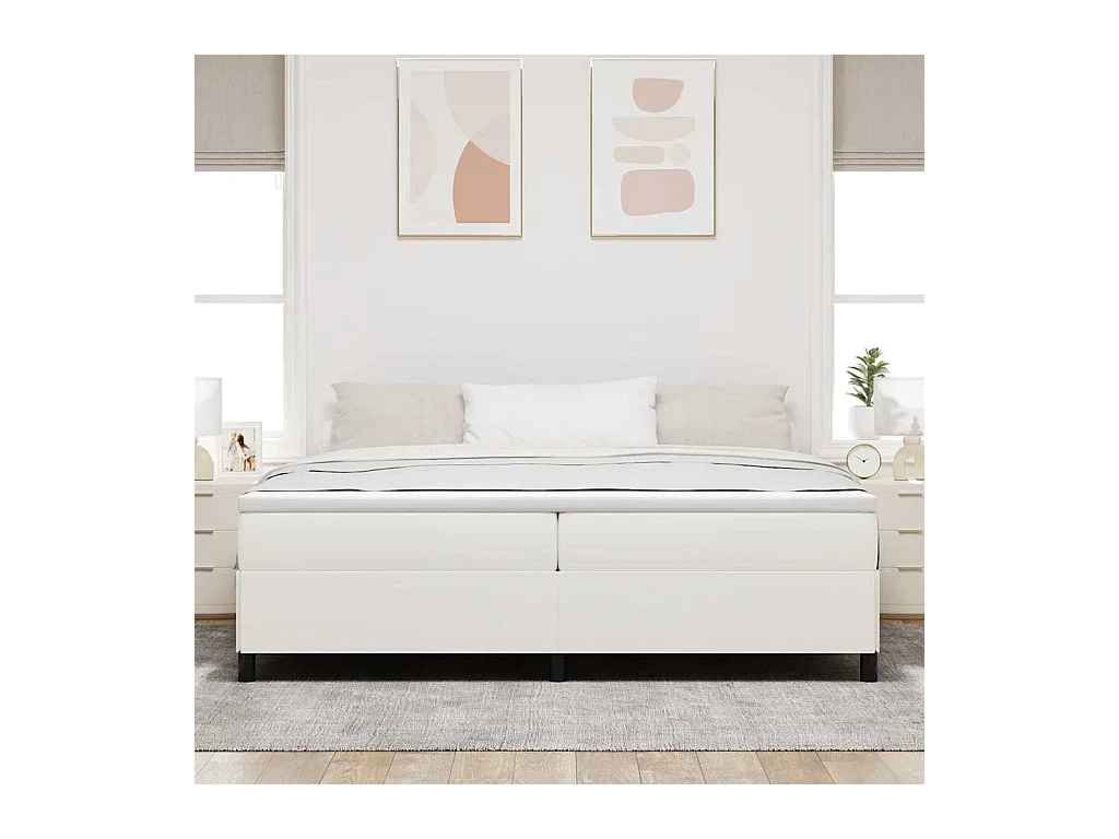 Bedframe Crème 200 x 200 cm Katoenen stof