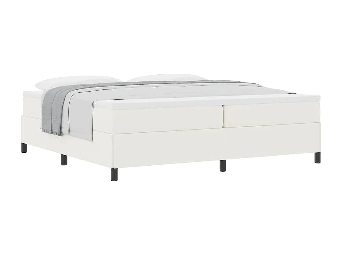 Cadre de lit Crème 200 x 200 cm Tissu en velours côtelé