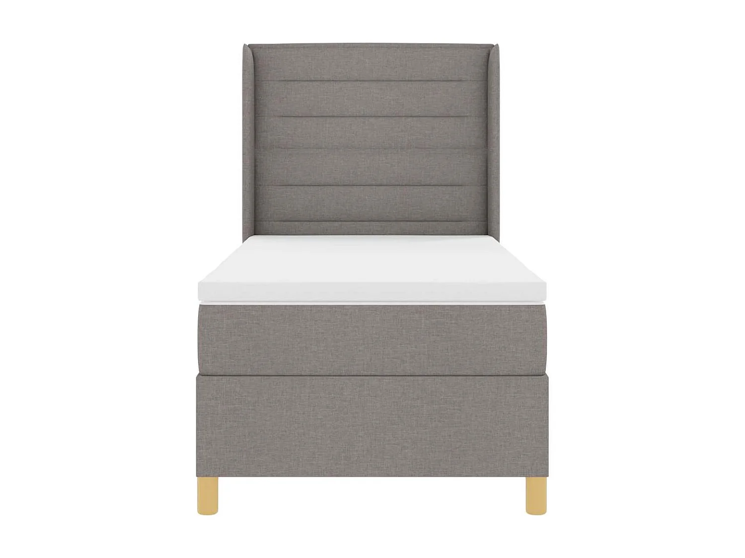 Cadre de lit avec matelas Taupe 100 x 200 cm tissu