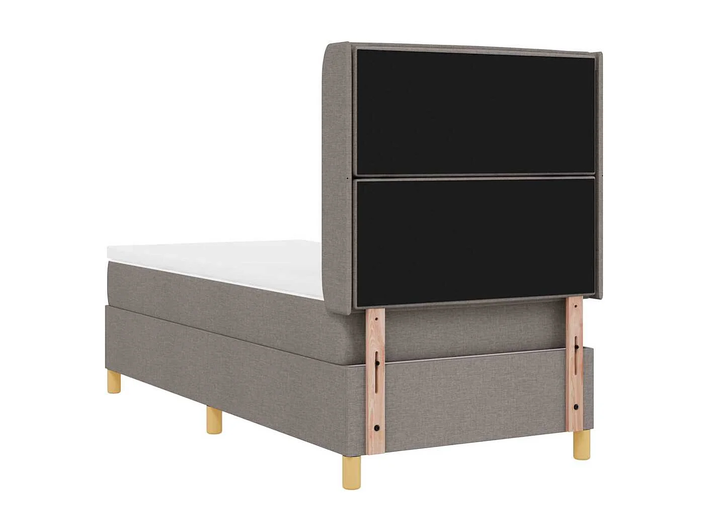 Cadre de lit avec matelas Taupe 100 x 200 cm tissu
