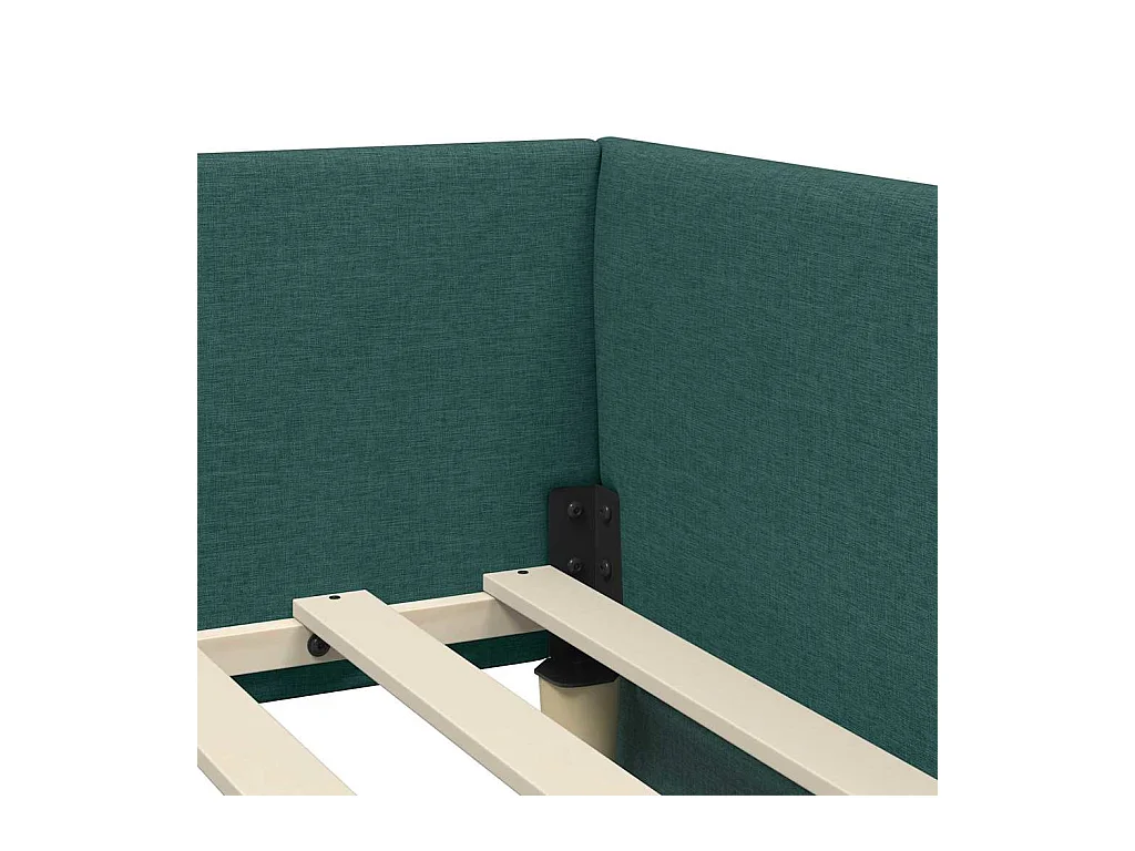 Estructura de cama en esquina Verde oscuro 90 x 190 cm