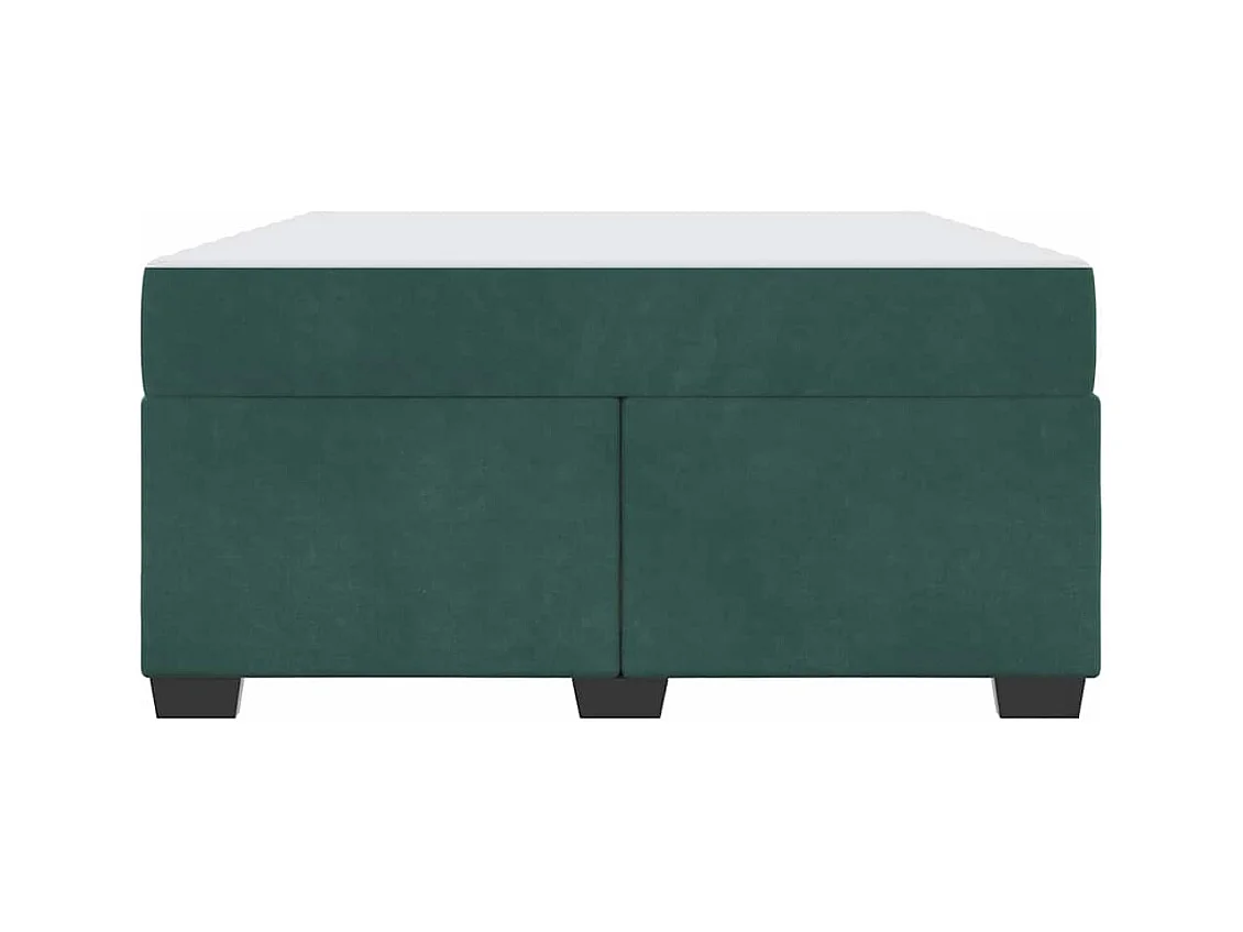 Cadre de lit avec matelas Vert foncé 160 x 200 cm Velours