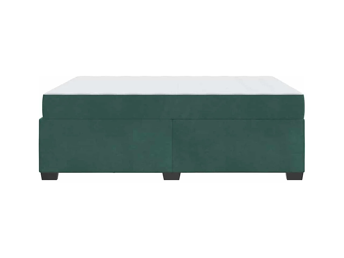 Cadre de lit avec matelas Vert foncé 160 x 200 cm Velours