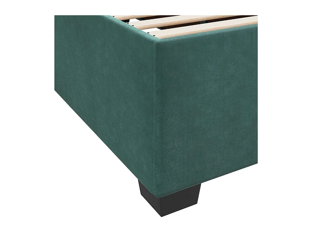 Cadre de lit avec matelas Vert foncé 160 x 200 cm Velours
