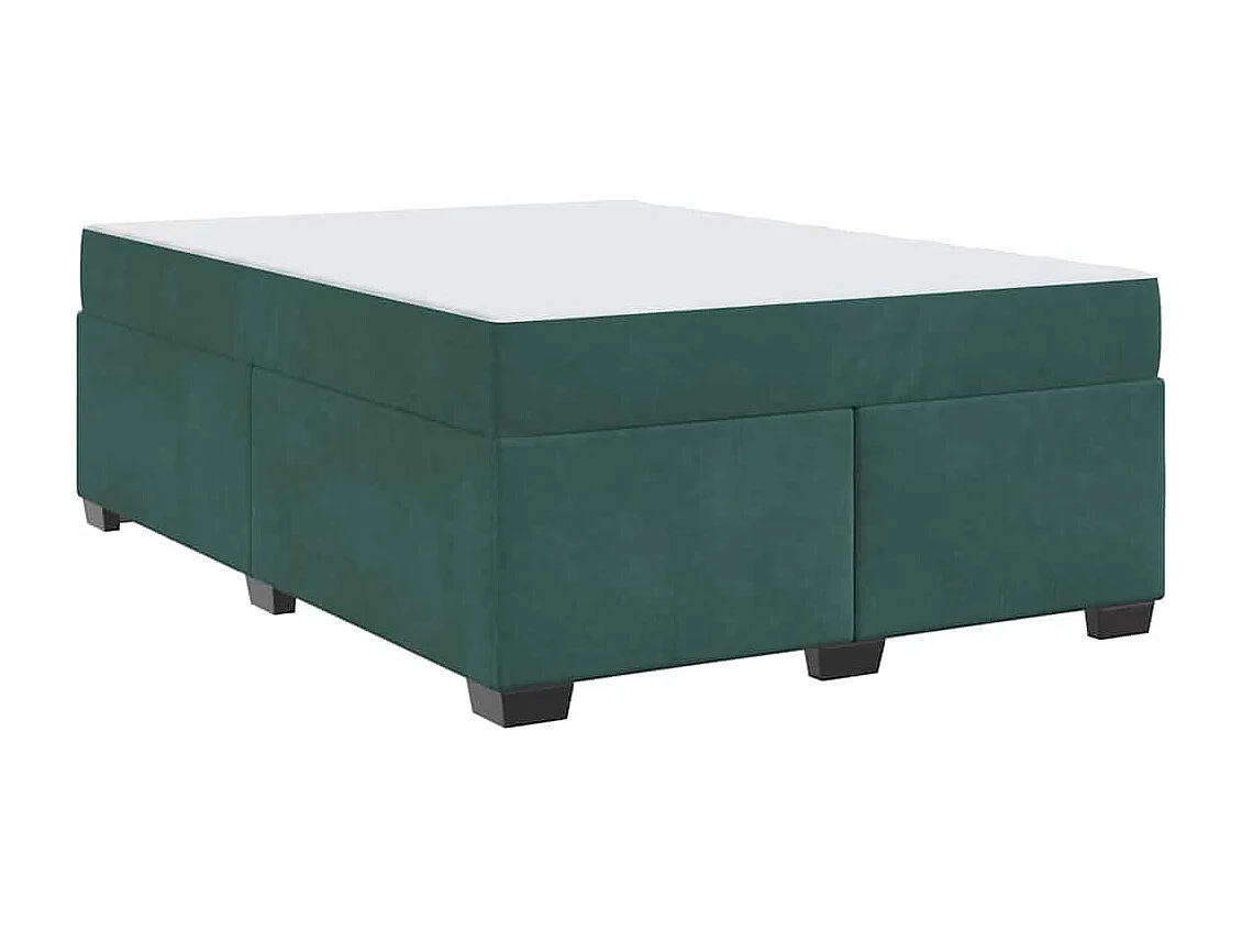 Cadre de lit avec matelas Vert foncé 160 x 200 cm Velours