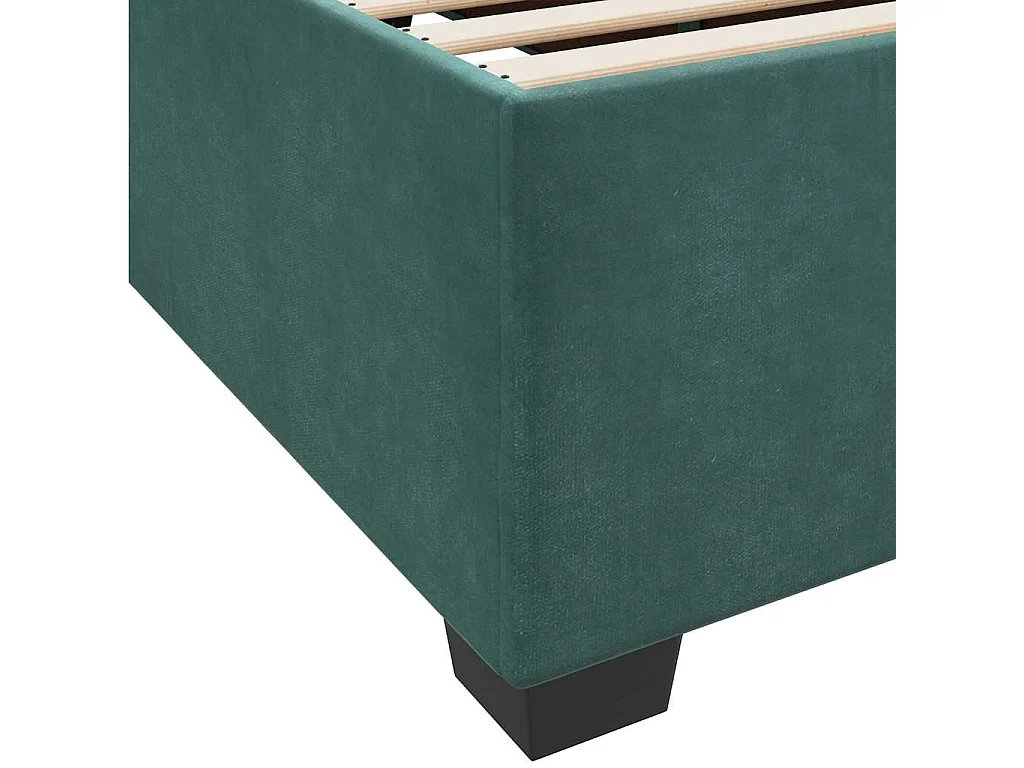 Cadre de lit avec matelas Vert foncé 160 x 200 cm Velours