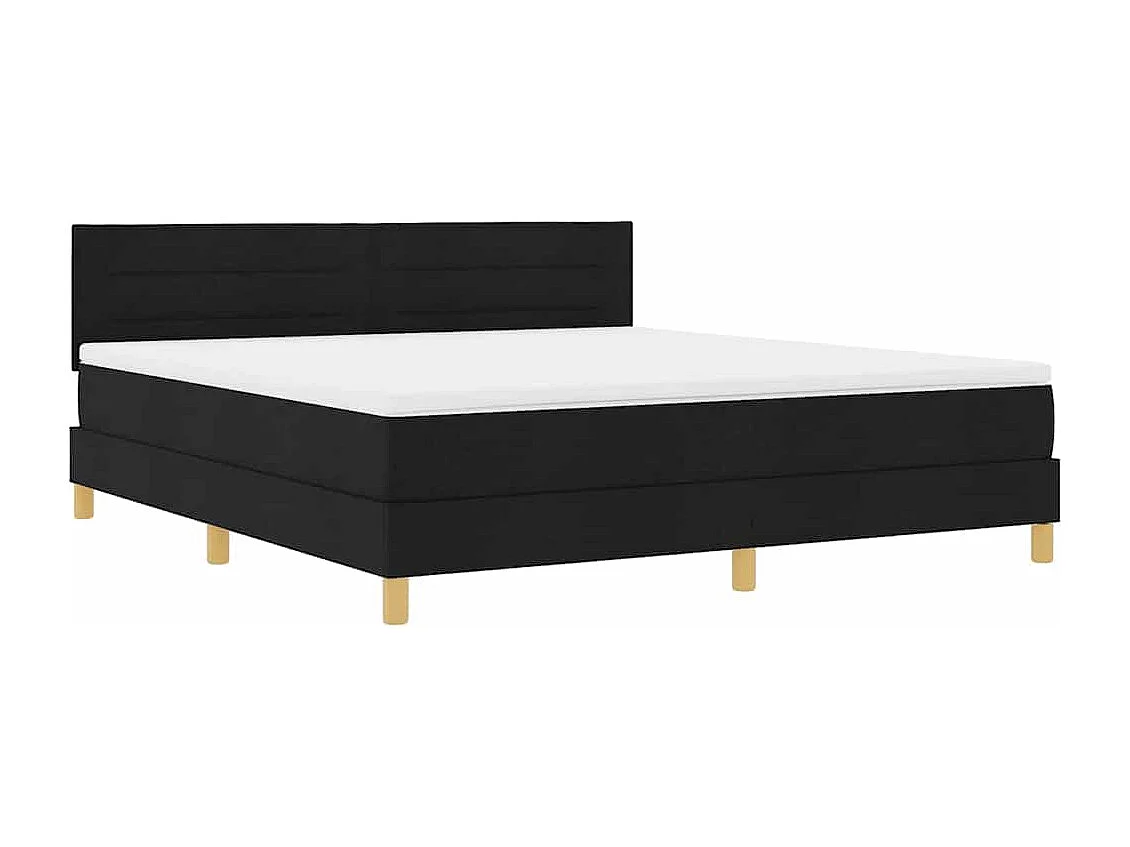 Boxspringbed met matras met matras Zwart 180 x 200 cm Stof