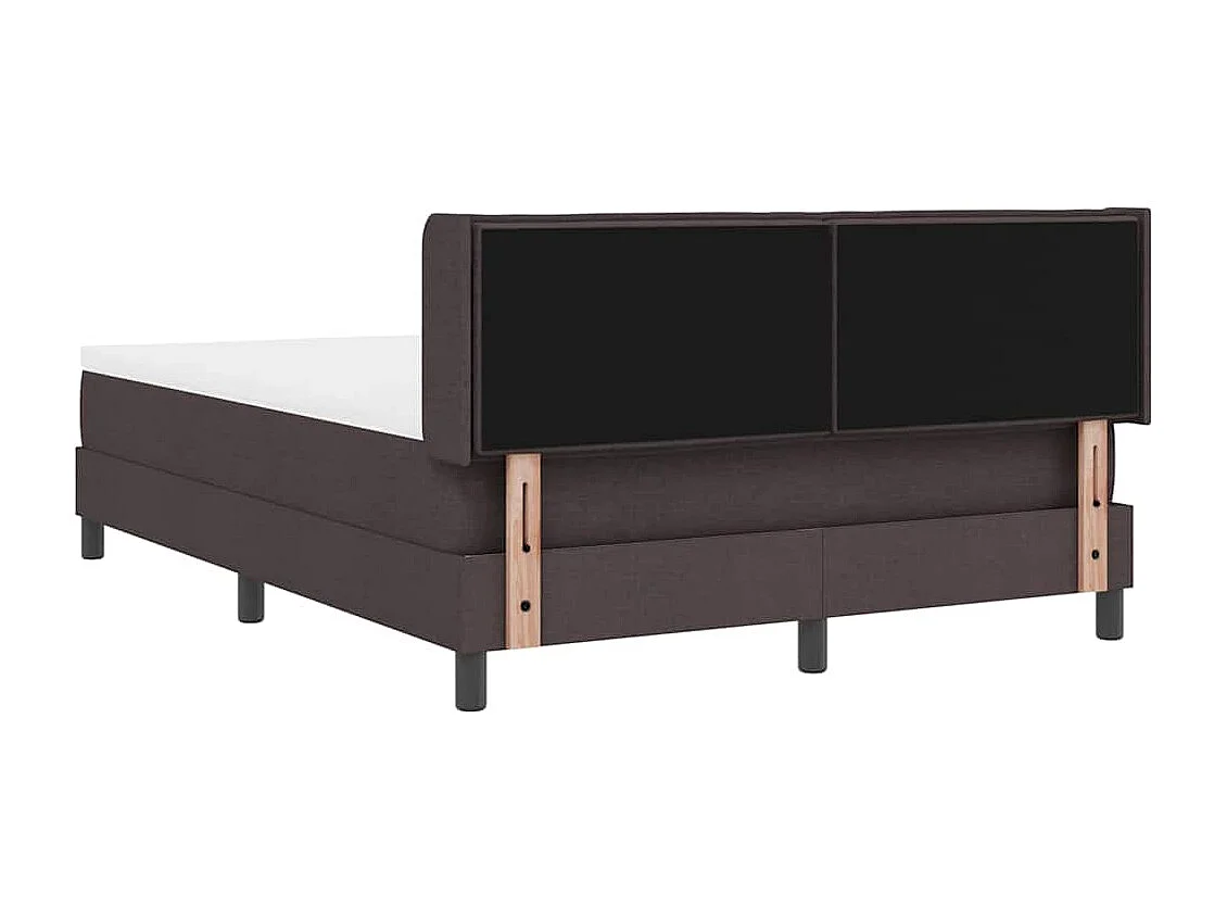 Cama box spring con colchón Marrón Oscuro 140 x 200 cm