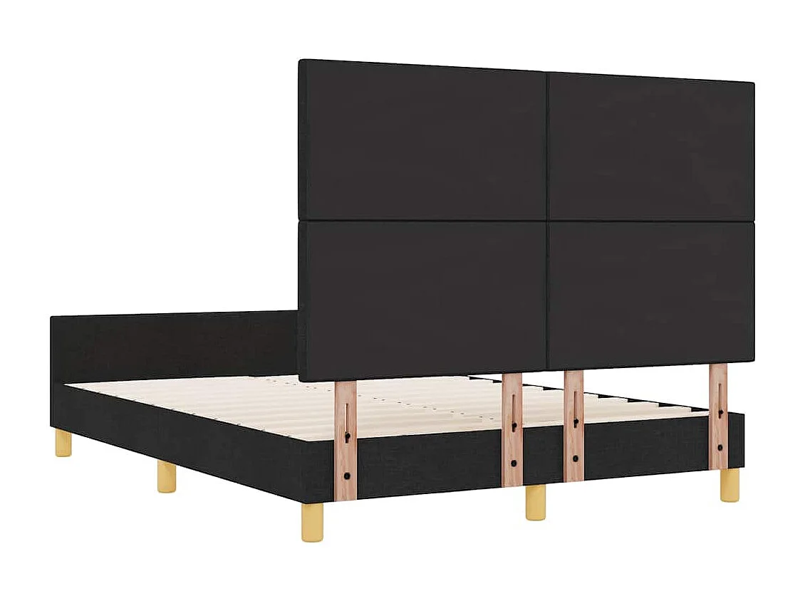 Bedframe met hoofdeinde Zwart 160 x 200 cm Stof