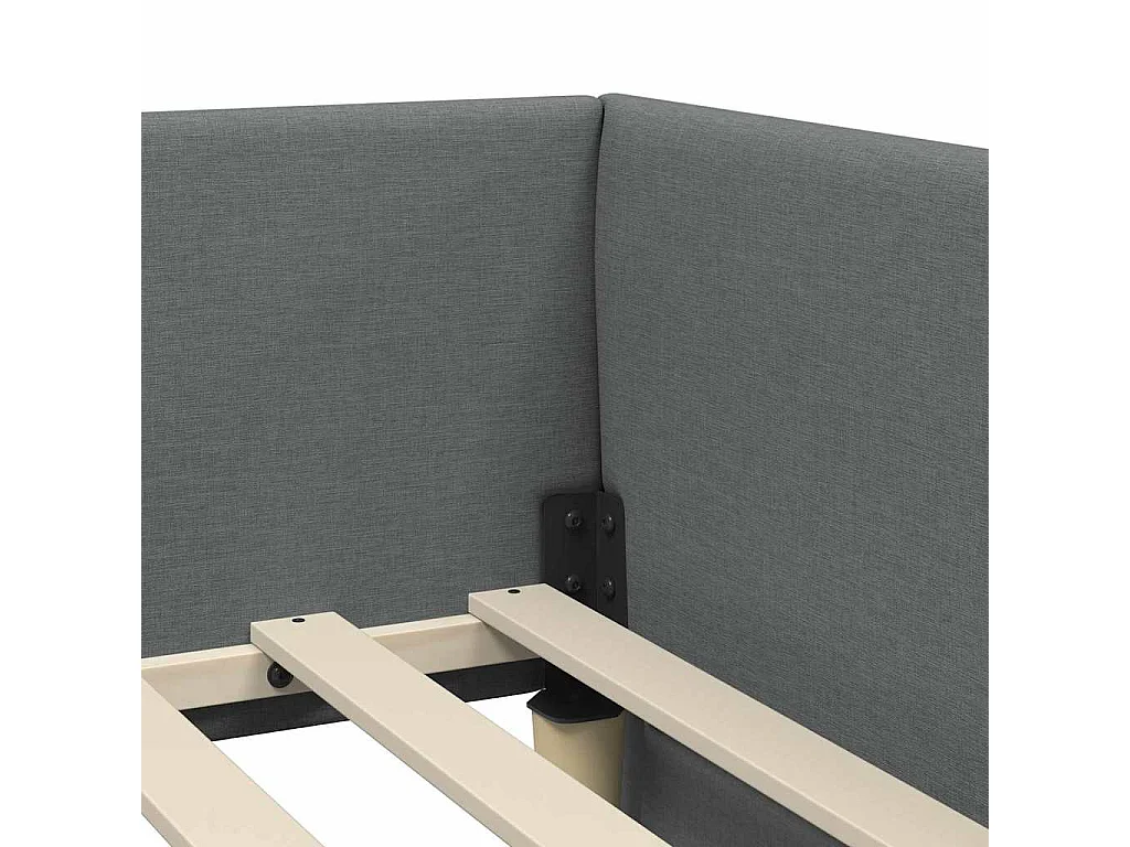 Estructura de cama en esquina Gris oscuro 90 x 200 cm