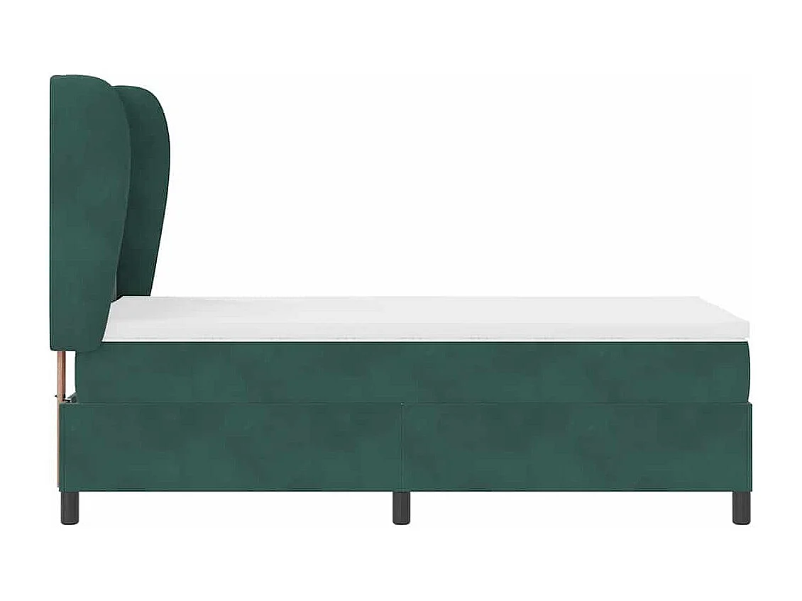 Cama tipo Box Spring Verde oscuro 100 x 200 cm Terciopelo