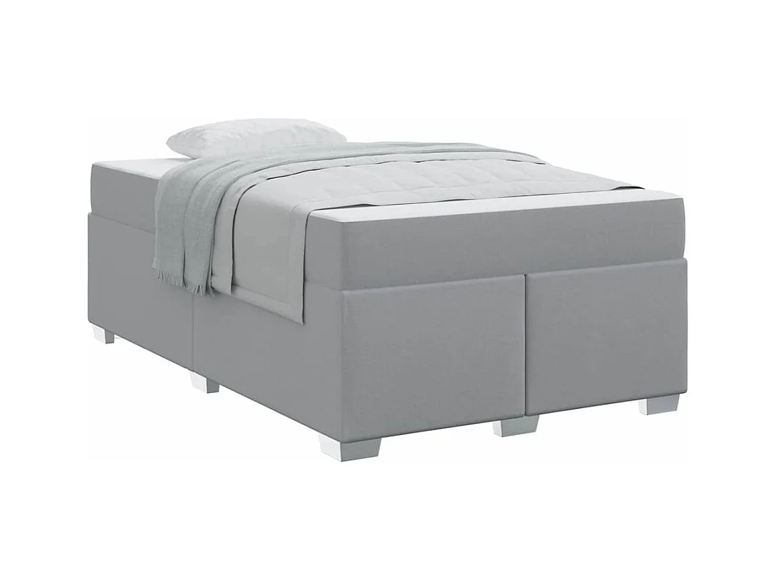 Estrutura da Cama Cinzento-claro 120 x 190 cm tecido