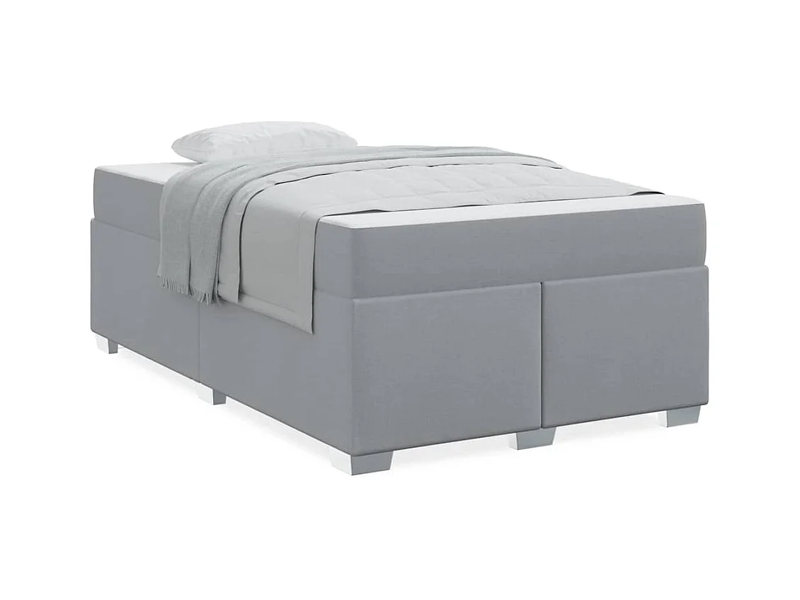 Estrutura da Cama Cinzento-claro 120 x 190 cm tecido