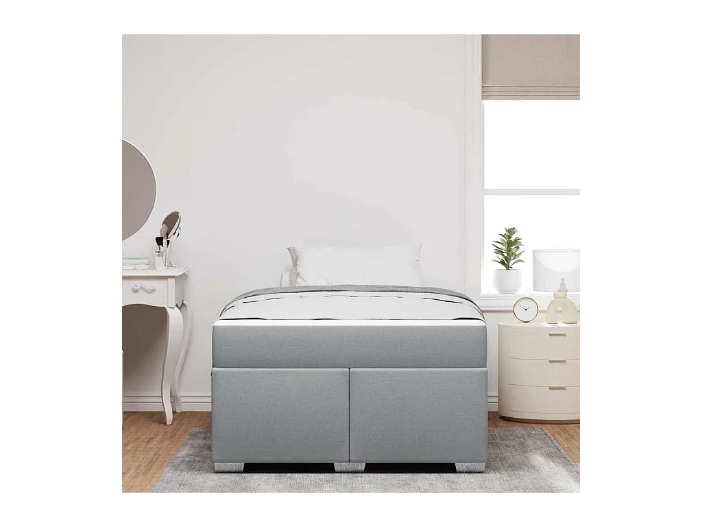 Estrutura da Cama Cinzento-claro 120 x 190 cm tecido