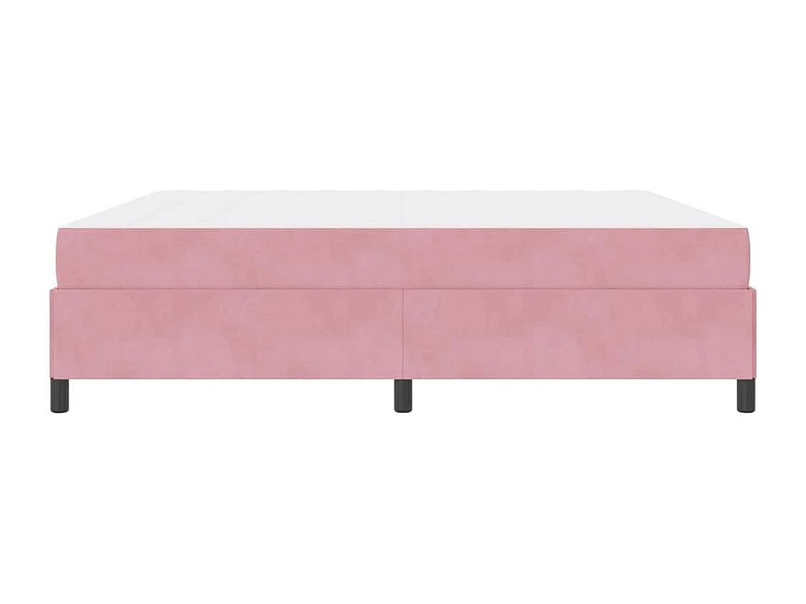 Cadre de lit avec matelas Rose et blanc 200 x 200 cm Velours