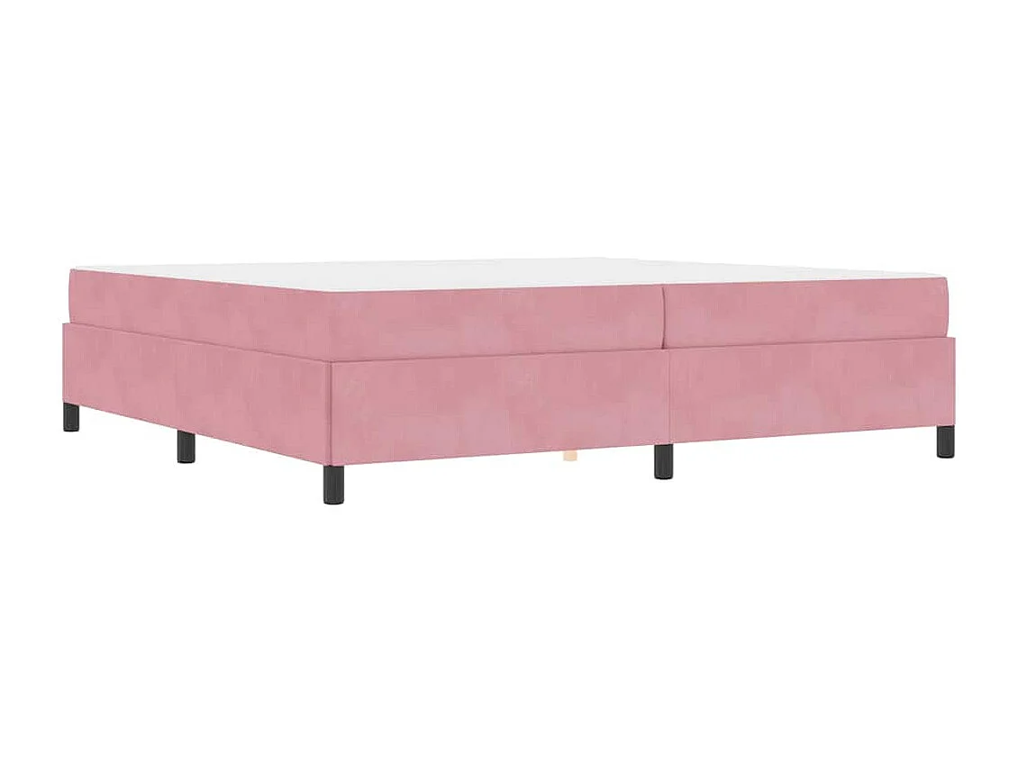 Estructura de cama Rosa y blanco 200 x 200 cm Terciopelo