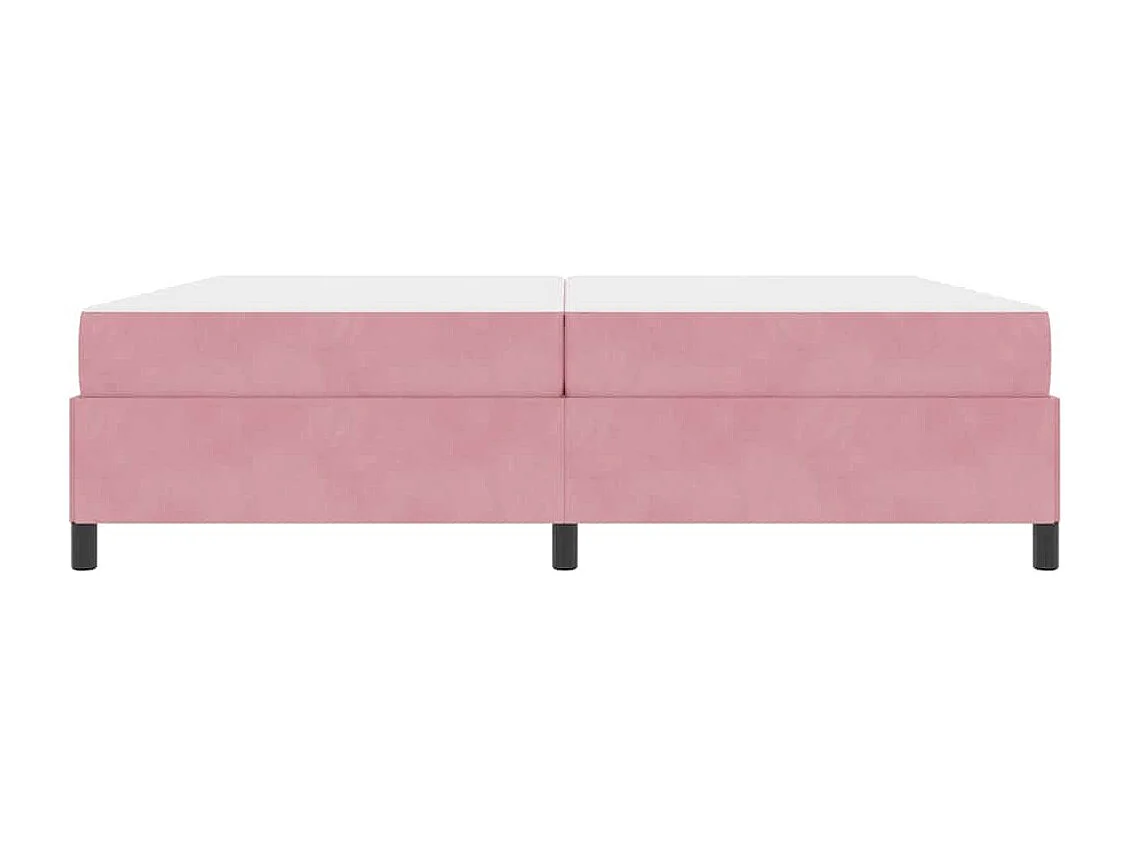 Estructura de cama Rosa y blanco 200 x 200 cm Terciopelo
