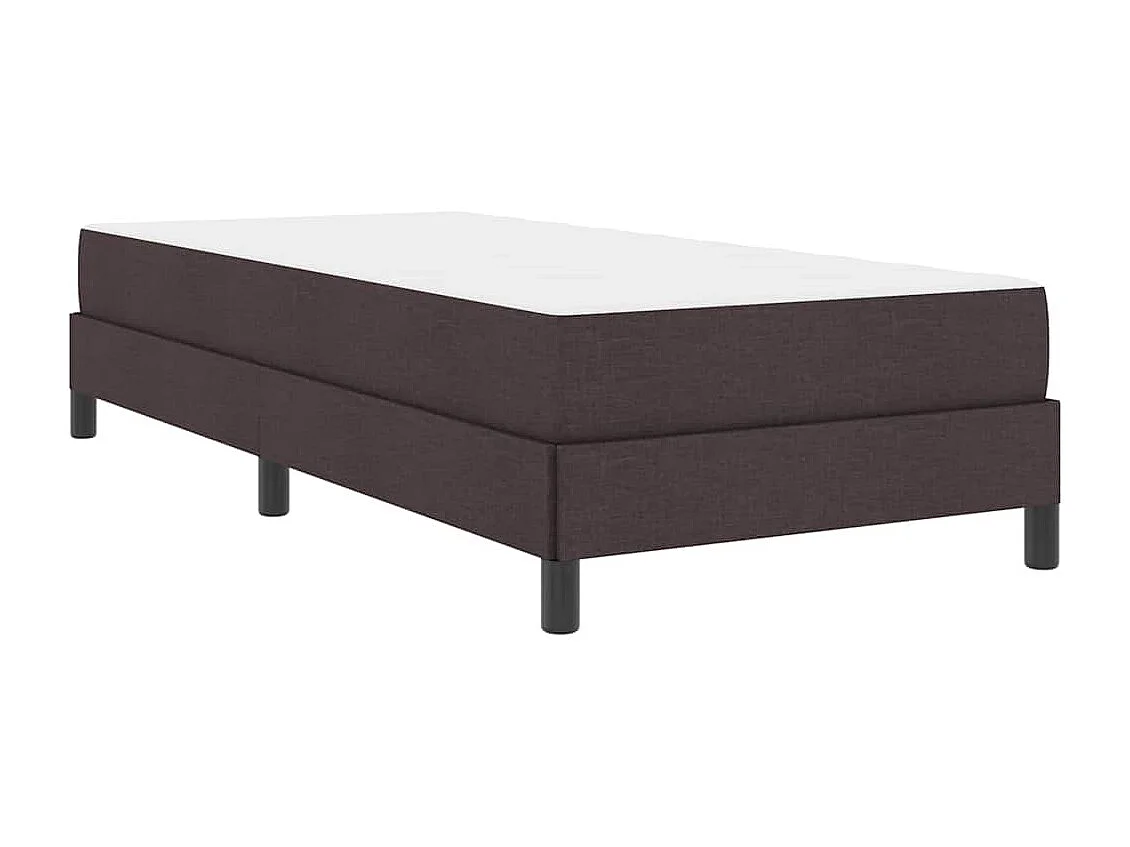 Cama tipo Box Spring con colchón Marrón oscuro 90 x 190 cm tela