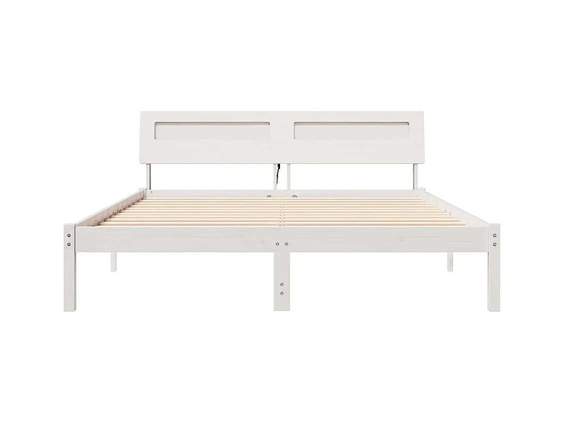 Estrutura da Cama Branco 150 x 200 cm Madeira de pinho maciça