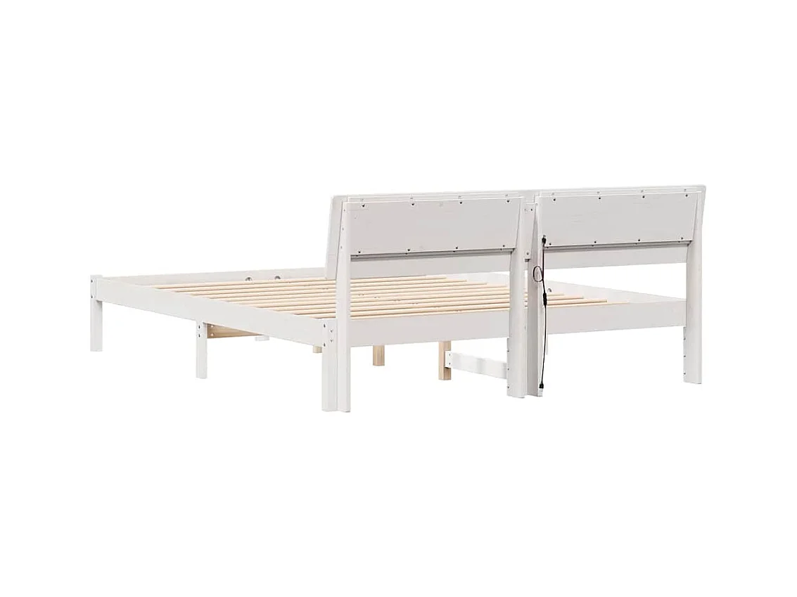 Estrutura da Cama Branco 150 x 200 cm Madeira de pinho maciça
