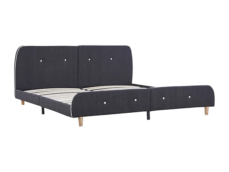 Estrutura de cama sem colchão de tecido cinza escuro 150x200 cm