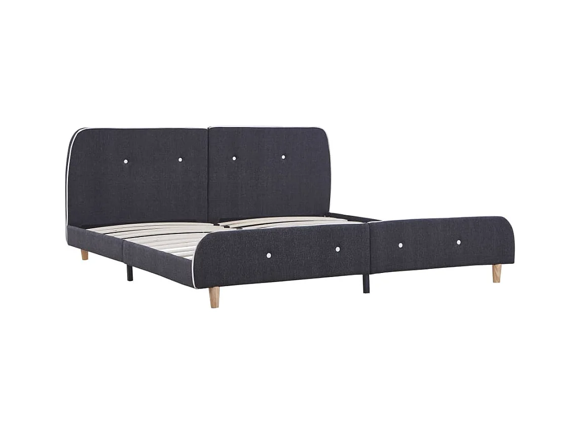Bedframe zonder matras stof donkergrijs 150x200 cm