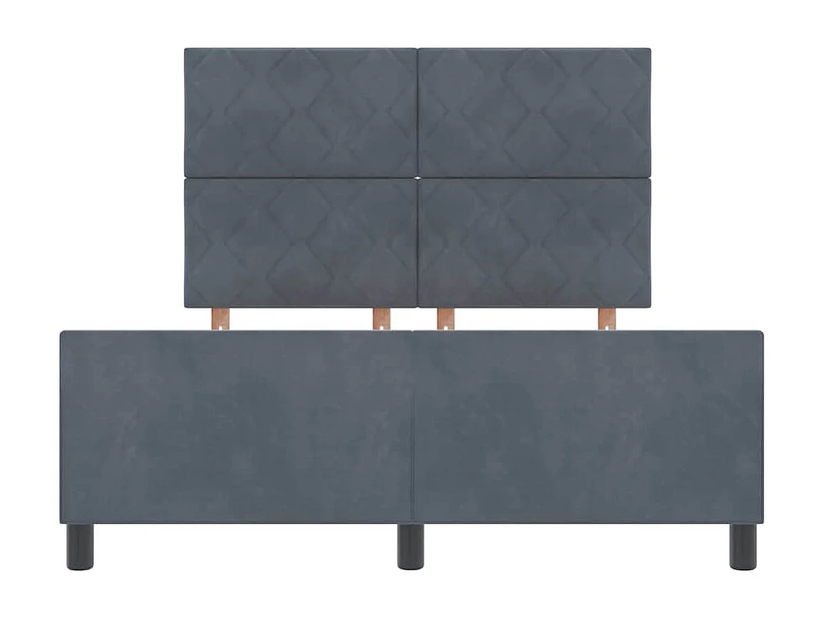 Estructura de cama Gris oscuro 140 x 200 cm Terciopelo