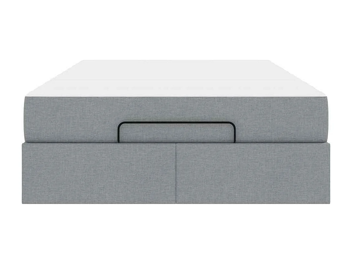 Bedframe met matras Lichtgrijs 120 x 190 cm Stof