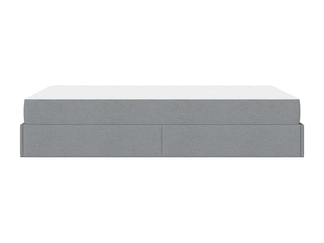 Bedframe met matras Lichtgrijs 120 x 190 cm Stof