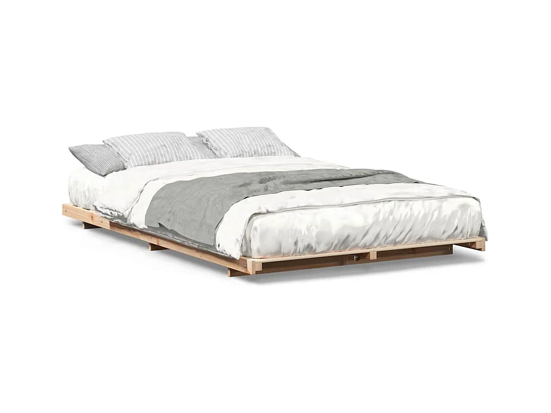 Estrutura de cama de chão Castanho 140 x 190 cm
