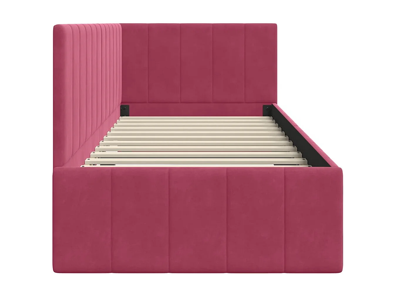 Cadre de lit d'angle Rouge bordeaux 80 x 200 cm Velours