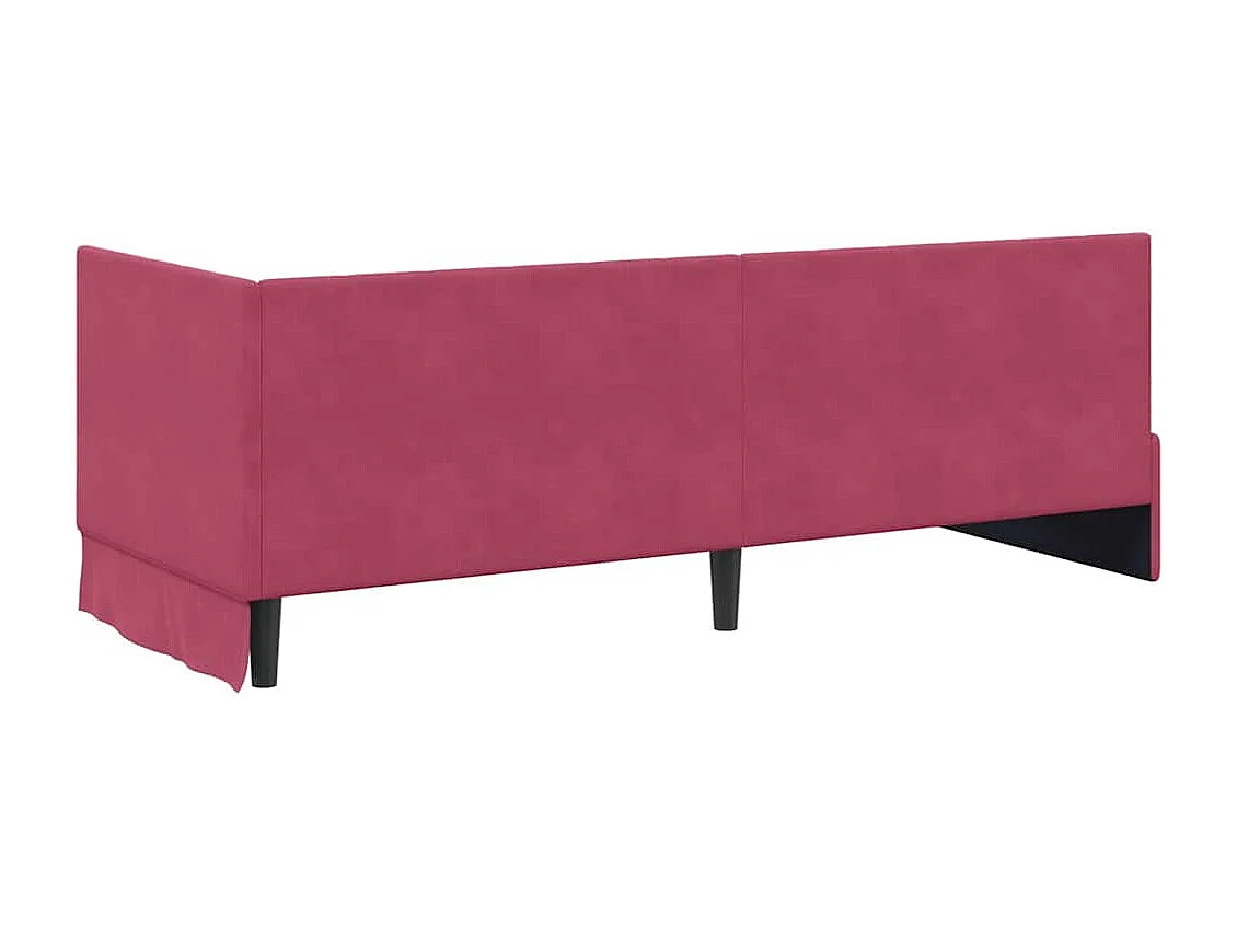 Cadre de lit d'angle Rouge bordeaux 80 x 200 cm Velours