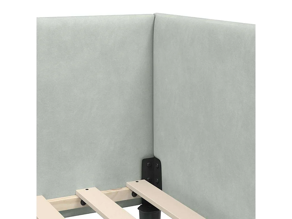 Estructura de cama en esquina Otro Gris claro 90 x 190 cm