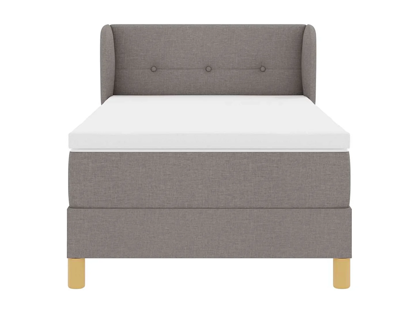 Cama con somier y colchón Crema 90x200 cm Fabric Taupé