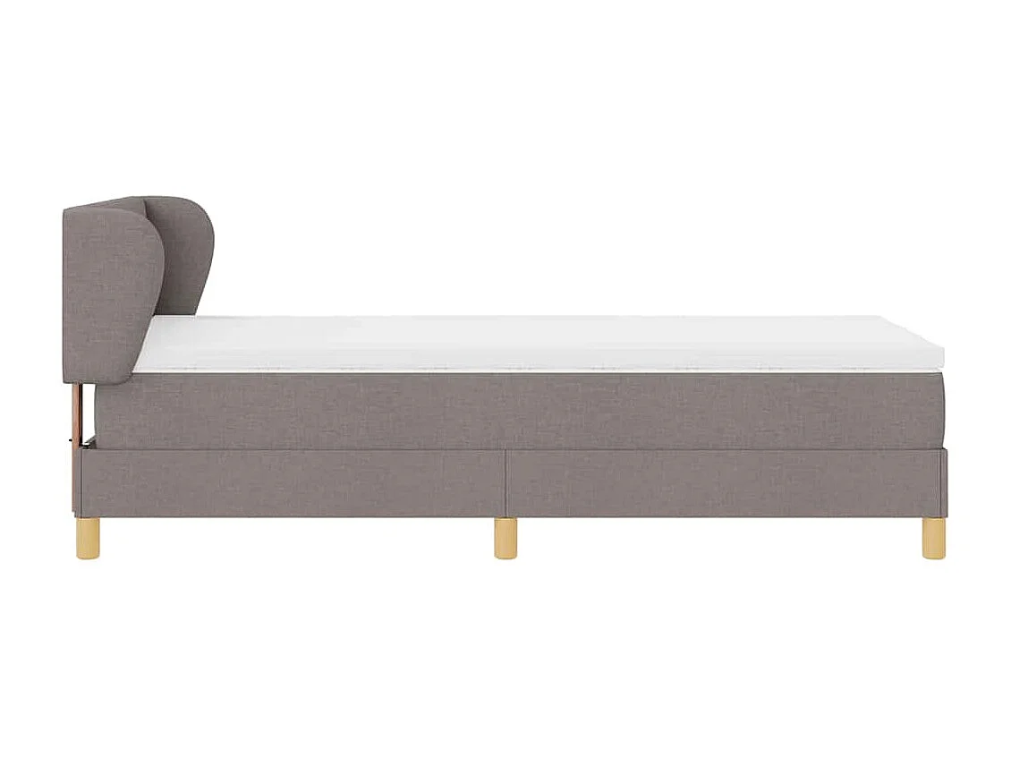 Cama con somier y colchón Crema 90x200 cm Fabric Taupé