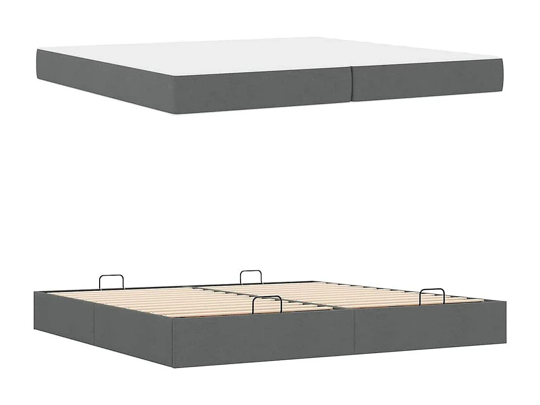 Estrutura da Cama Cinzento escuro 200 x 200 cm tecido