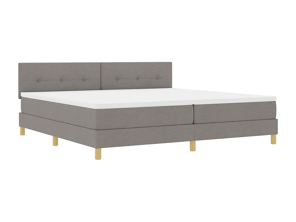 Cadre de lit avec matelas Taupe 200 x 200 cm tissu