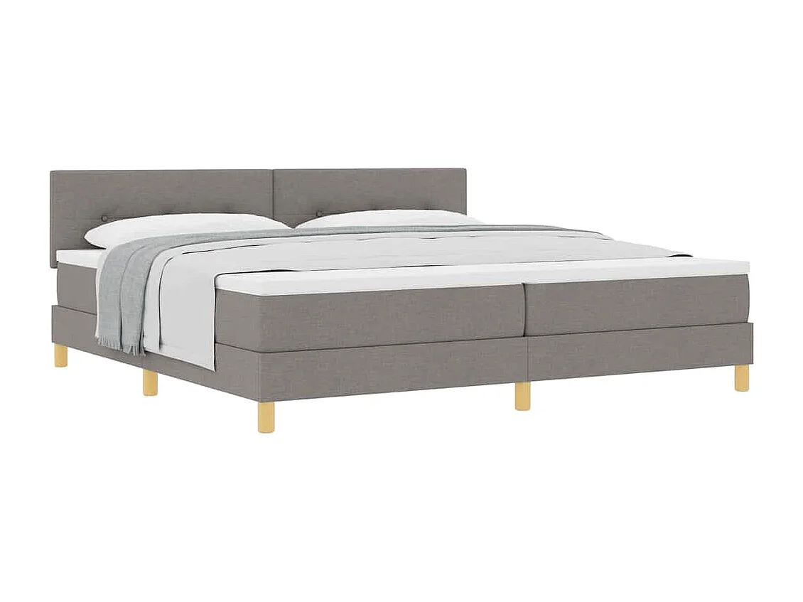 Cadre de lit avec matelas Taupe 200 x 200 cm tissu